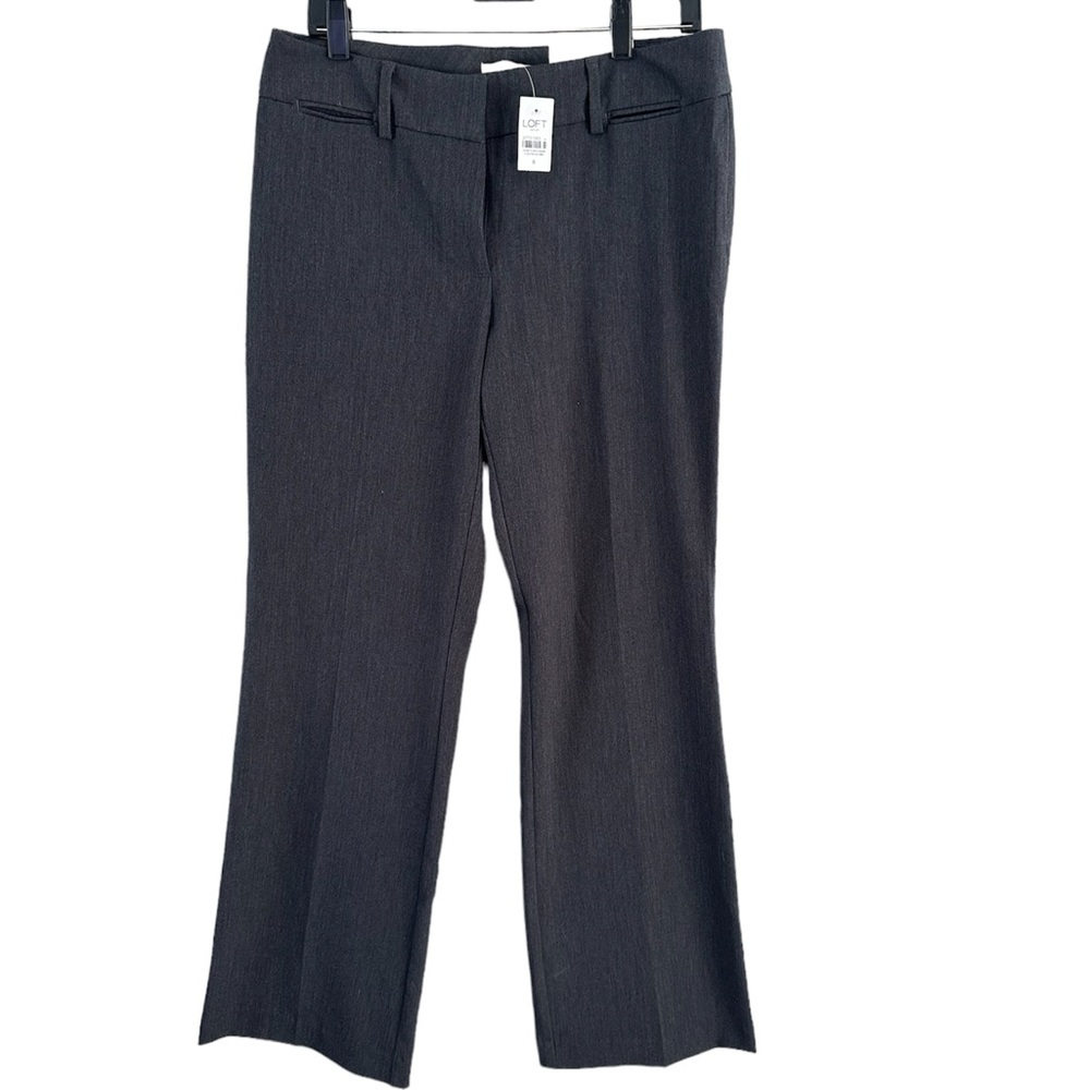 Loft, size 8, gray curvy fit dress trousers